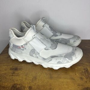 Ecco MX Womens 10-10.5 (41) White Camo Shoes White Gray Slip On Athletic